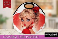 Valentine Girl Lunch Bag - Valentines Day Lunch Bug PNG Product Image 1