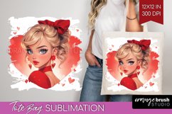 Valentine Girl Tote Bag - Valentines Day Tote Bag PNG Product Image 1