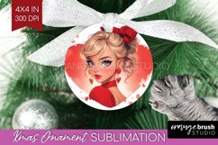 Valentine Girl Ornament PNG - Valentines Day PNG Sublimation Product Image 1