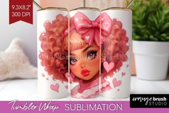 Valentine Girl Tumbler Wrap - Valentines Day Tumbler PNG Product Image 1