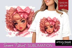 Valentine Girl Square Tshirt Background - Valentines Day PNG Product Image 1