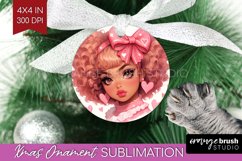 Valentine Girl Ornament PNG - Valentines Day PNG Sublimation Product Image 1