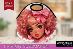 Valentine Girl Lunch Bag - Valentines Day Lunch Bug PNG Product Image 1
