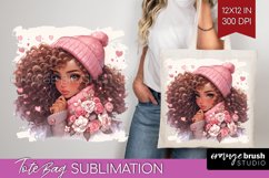 Valentine Girl Tote Bag - Valentines Day Tote Bag PNG Product Image 1