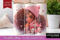 Valentine Girl Tumbler Wrap - Valentines Day Tumbler PNG Product Image 1