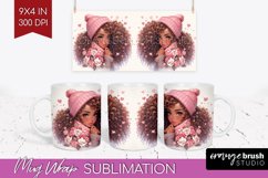 Valentine Girl Mug Wrap - Valentines Day Mug PNG Sublimation Product Image 1