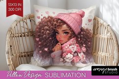 Valentine Girl Pillow Sublimation - Valentines Day Pillow Product Image 1