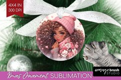 Valentine Girl Ornament PNG - Valentines Day PNG Sublimation Product Image 1