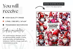 Valentines day Gnome PNG clipart , love gnome Product Image 3