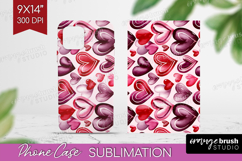 Hearts Phone Case PNG - Valentines Day Case PNG Sublimation Product Image 1