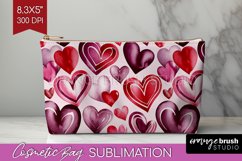 Hearts Cosmetic Bag - Valentines Day Makeup Bag PNG Product Image 1