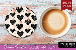 Hearts Round Coaster - Valentines Day Coaster PNG Product Image 1