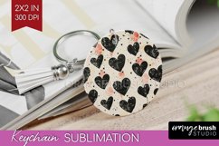 Hearts Keychain PNG - Valentines Day Keychain Sublimation Product Image 1