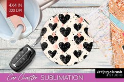 Hearts Car Coaster - Valentines Day Coaster PNG Sublimation Product Image 1