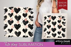 Hearts Tote Bag - Valentines Day Tote Bag PNG Sublimation Product Image 1