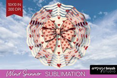 Hearts Wind Spinner Sublimation PNG - Valentines Day Round Product Image 1