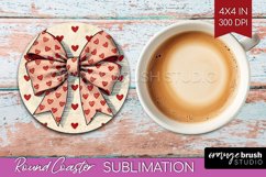 Hearts Round Coaster - Valentines Day Coaster PNG Product Image 1