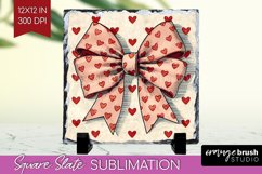Hearts Slate PNG - Valentines Day Square Slate Sublimation Product Image 1