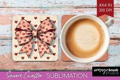 Hearts Square Coaster - Valentines Day Coaster PNG Product Image 1