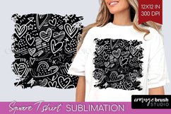 Hearts Square Tshirt Background - Valentines Day PNG Product Image 1