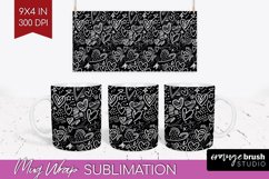 Hearts Mug Wrap - Valentines Day Mug PNG Sublimation Product Image 1