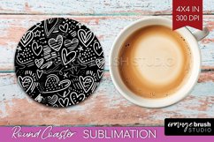 Hearts Round Coaster - Valentines Day Coaster PNG Product Image 1