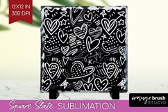 Hearts Slate PNG - Valentines Day Square Slate Sublimation Product Image 1