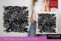Hearts Tote Bag - Valentines Day Tote Bag PNG Sublimation Product Image 1