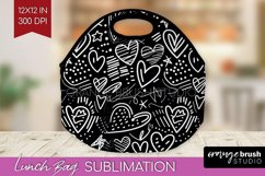 Hearts Lunch Bag - Valentines Day Lunch Bug PNG Sublimation Product Image 1