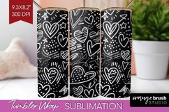 Hearts Tumbler Wrap - Valentines Day Tumbler PNG Sublimation Product Image 1