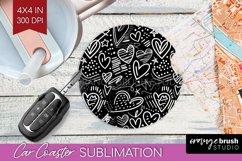 Hearts Car Coaster - Valentines Day Coaster PNG Sublimation Product Image 1
