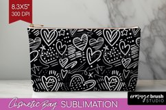 Hearts Cosmetic Bag - Valentines Day Makeup Bag PNG Product Image 1