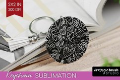 Hearts Keychain PNG - Valentines Day Keychain Sublimation Product Image 1
