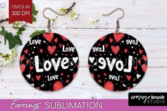 Hearts Round Earrings - Valentines Day PNG Sublimation Product Image 1