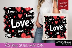 Hearts Tote Bag - Valentines Day Tote Bag PNG Sublimation Product Image 1