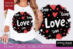 Hearts Round Tshirt Background - Valentines Day PNG Product Image 1