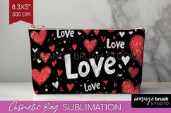 Hearts Cosmetic Bag - Valentines Day Makeup Bag PNG Product Image 1