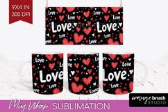 Hearts Mug Wrap - Valentines Day Mug PNG Sublimation Product Image 1