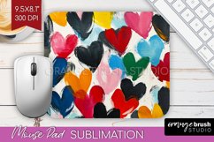 Hearts Mouse Pad Sublimation - Valentines Day Mousepad PNG Product Image 1