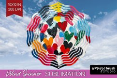 Hearts Wind Spinner Sublimation PNG - Valentines Day Round Product Image 1
