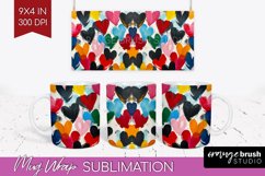Hearts Mug Wrap - Valentines Day Mug PNG Sublimation Product Image 1