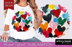 Hearts Round Tshirt Background - Valentines Day PNG Product Image 1