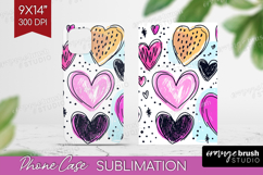 Hearts Phone Case PNG - Valentines Day Case PNG Sublimation Product Image 1