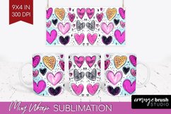 Hearts Mug Wrap - Valentines Day Mug PNG Sublimation Product Image 1