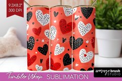 Hearts Tumbler Wrap - Valentines Day Tumbler PNG Sublimation Product Image 1