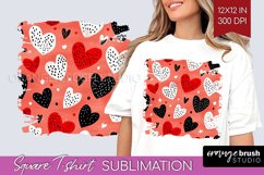 Hearts Square Tshirt Background - Valentines Day PNG Product Image 1