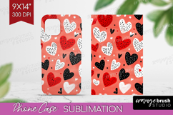 Hearts Phone Case PNG - Valentines Day Case PNG Sublimation Product Image 1
