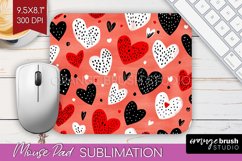 Hearts Mouse Pad Sublimation - Valentines Day Mousepad PNG Product Image 1