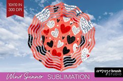 Hearts Wind Spinner Sublimation PNG - Valentines Day Round Product Image 1