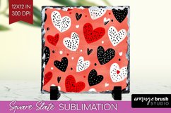 Hearts Slate PNG - Valentines Day Square Slate Sublimation Product Image 1